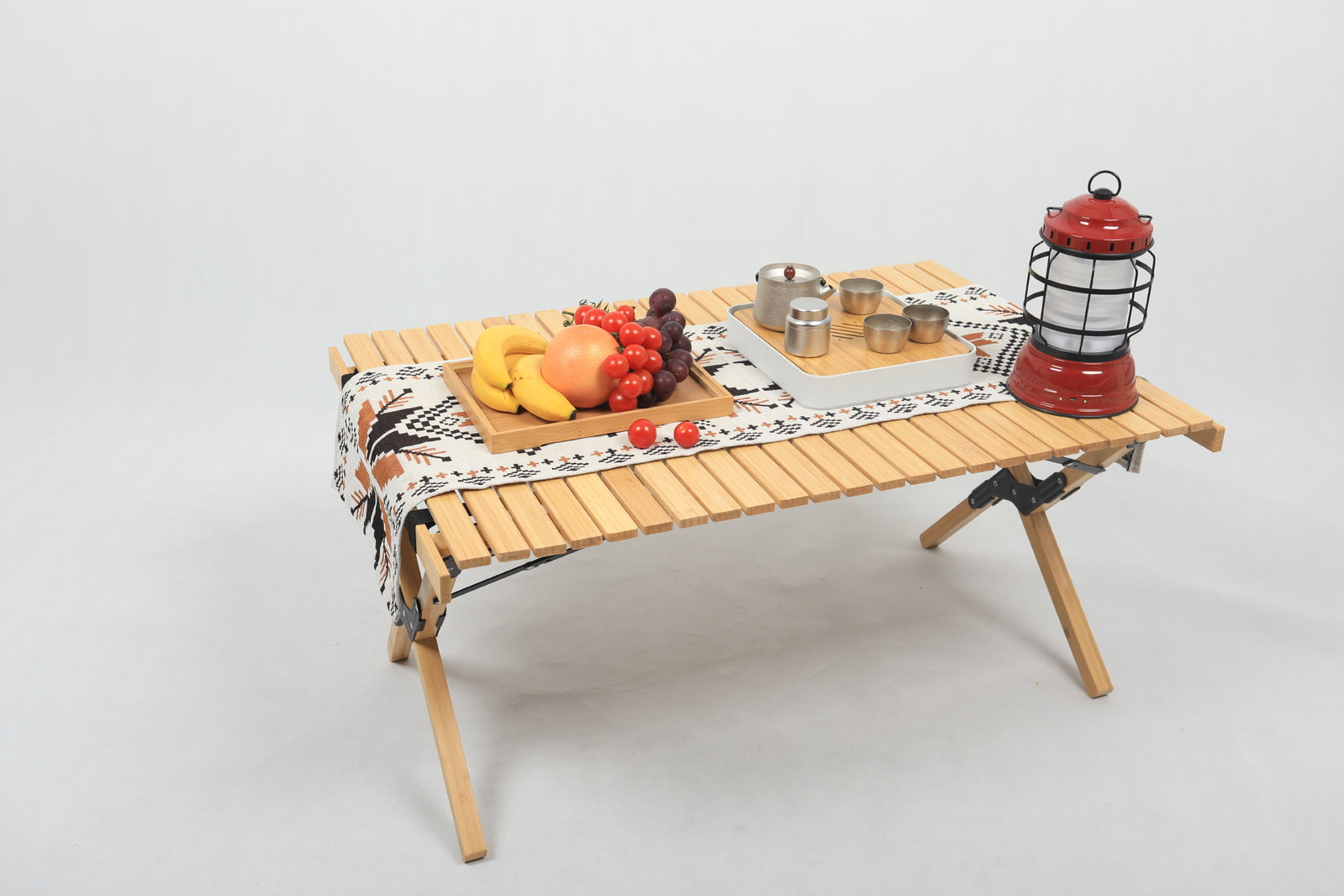 Premium Folding Bamboo Camping Table - 60 x 93cm