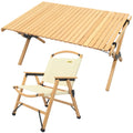 Bamboo Camping Chair & Table Set - Portable 60x93cm Outdoor Furniture - SuperSaverAU - view 1
