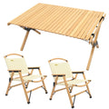 Bamboo Camping Chairs & Table Set - 2 Chairs & 1 Table, Portable, Eco-Friendly, 60x93cm - SuperSaverAU - view 1