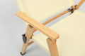 Bamboo Canvas Foldable Camping Chair - Khaki/Beige, 63.5cm Height, Waterproof - SuperSaverAU - view 6