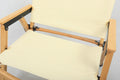 Premium Bamboo Canvas Camping Chairs - 4 Pack, Khaki/Beige