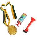 Premium Gold Medal & Air Horn Party Set