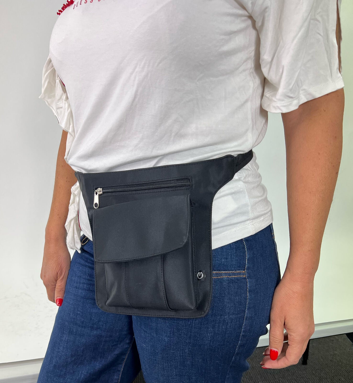 Milleni Utility Travel Waist Bag with Adjustable Strap - Black