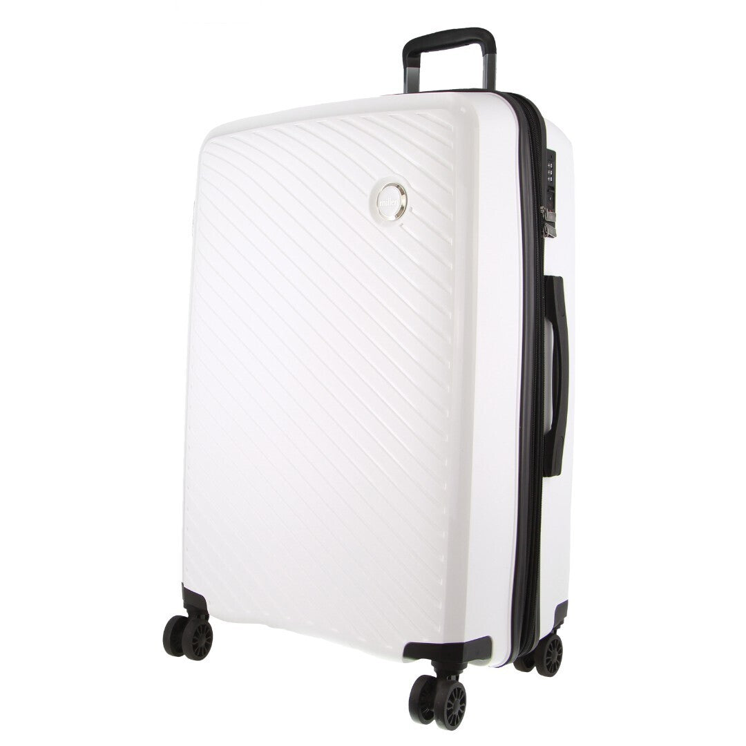 Pierre Cardin Milleni Checked Luggage with TSA Lock - White 75cm, 124L