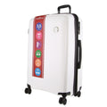 Pierre Cardin Milleni Checked Luggage with TSA Lock - White 75cm, 124L