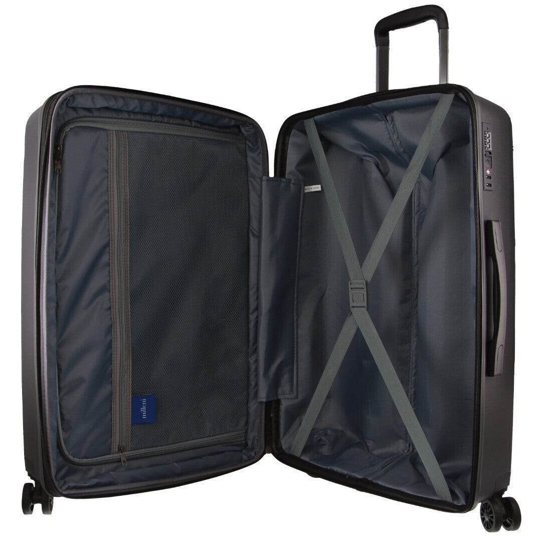 Pierre Cardin Inspired Milleni Checked Luggage Bag 65cm (82.5L) - Black, TSA-Approved, Expandable - SuperSaverAU - view 2