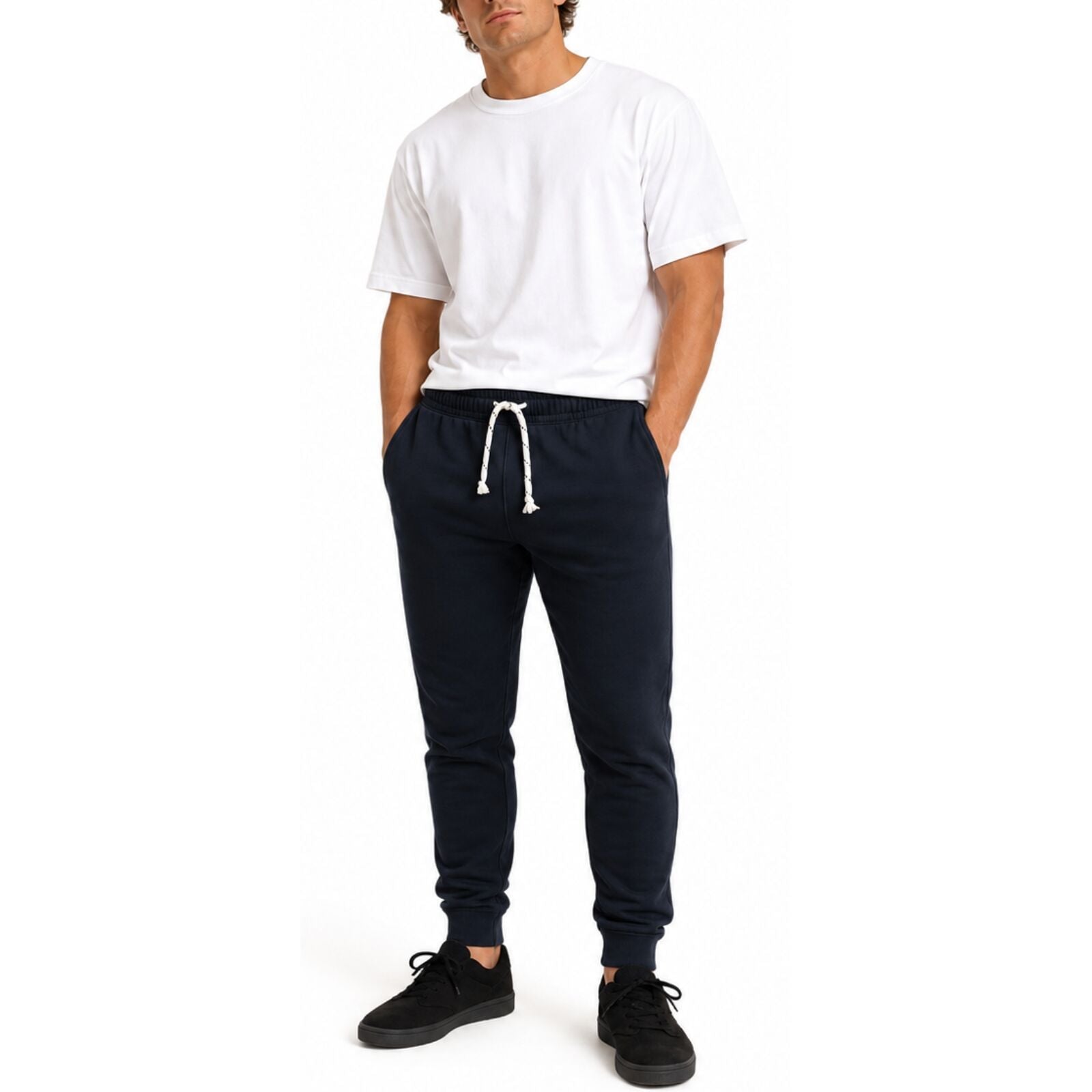 Premium Men's Navy Slim Fit Cuffed Track Pants XL
