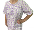 Premium Women's Lilac 100% Cotton Short Sleeve Nightie Size 18