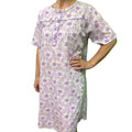 Premium Women's Lilac 100% Cotton Short Sleeve Nightie Size 20