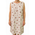 Premium Women's White 100% Cotton Sleeveless Button Front Nightie Size 14
