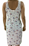 Premium Women's Pink Cotton Sleeveless Nightie with Lace Detail Size 12