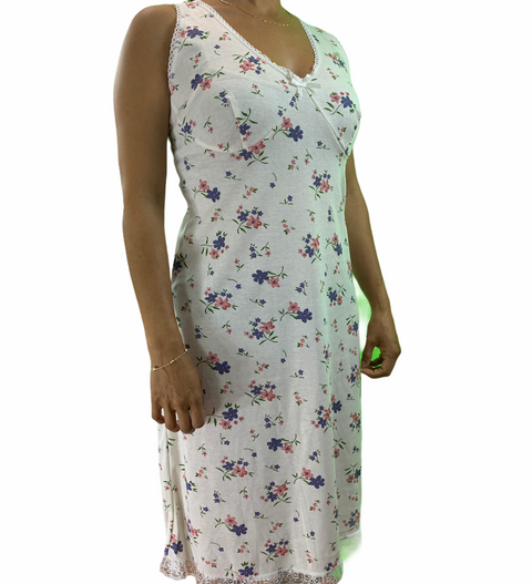 Premium Women's Pink Cotton Sleeveless Lace Nightie Size 14