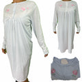Premium Women's White Cotton Long Sleeve Lace Nightie Size 18