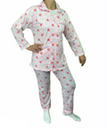 Premium Women's Pink Floral 100% Cotton Button Up Pyjama Set Size 12