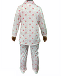 Premium Women's Pink Floral 100% Cotton Button Up Pyjama Set Size 12