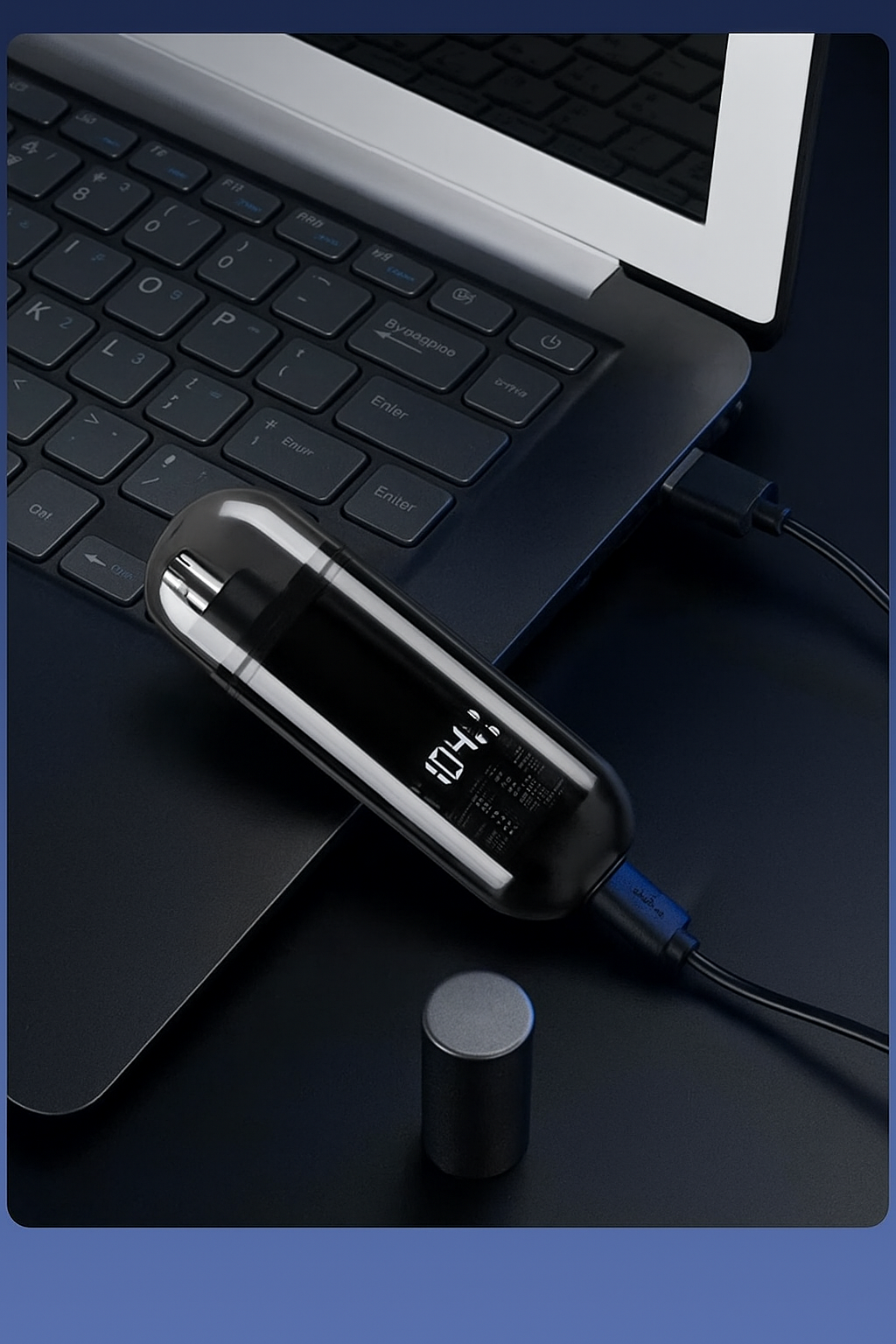G'DAY SIR Black USB-C Rechargeable Nose Hair Trimmer with LCD Display