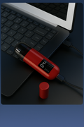 G'DAY SIR Red Orange USB-C Rechargeable Nose Hair Trimmer with LCD Display
