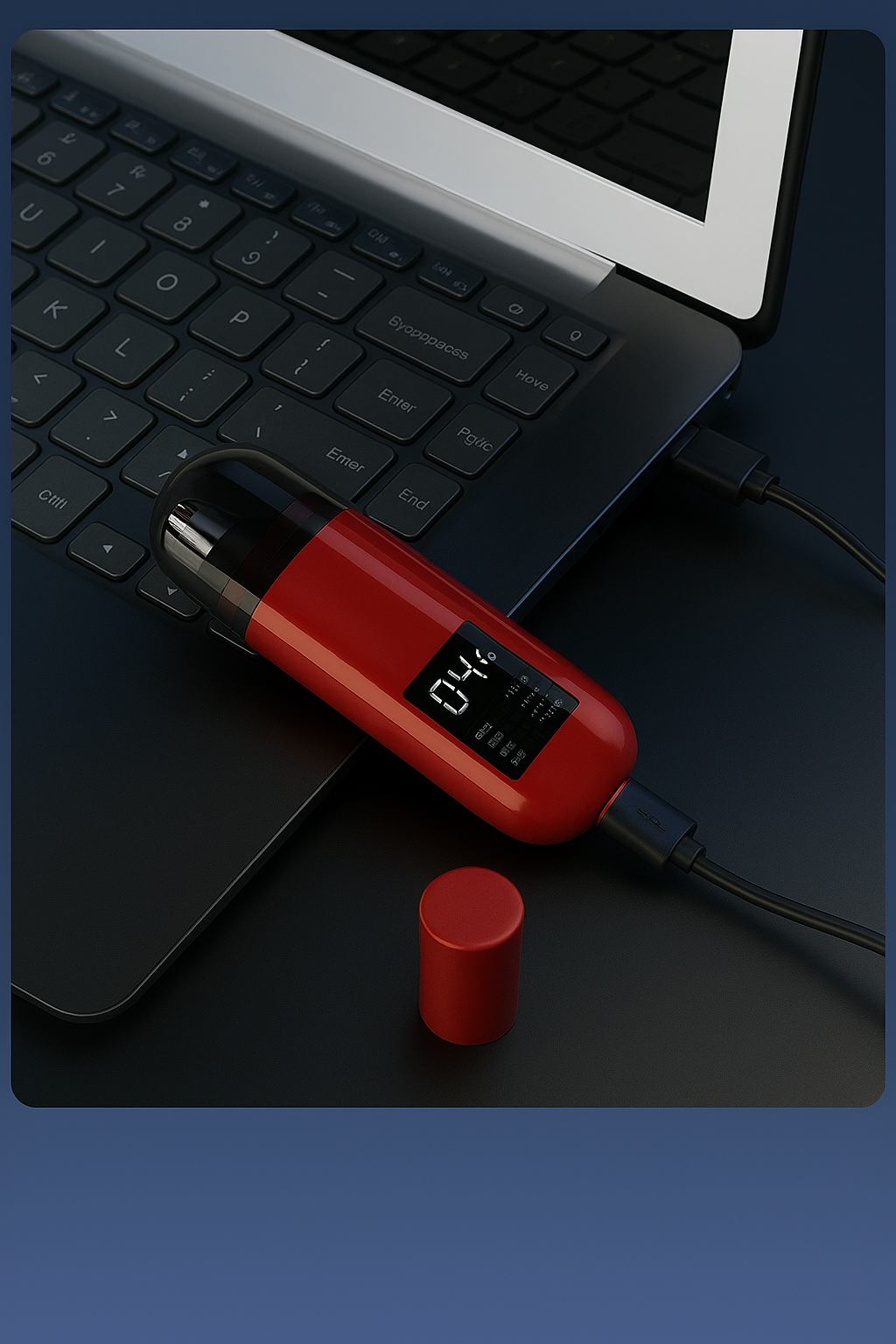 G'DAY SIR Red Orange USB-C Rechargeable Nose Hair Trimmer with LCD Display