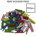 Premium Wooden Mini Craft Pegs – 35mm, 900 Pack