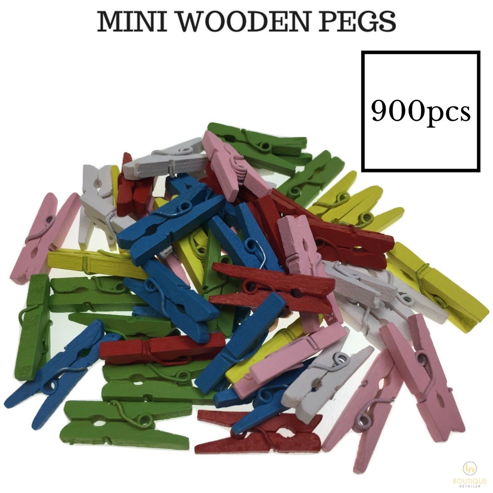 Premium Wooden Mini Craft Pegs – 35mm, 900 Pack