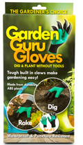 Garden Guru Waterproof Garden Gloves with Digging Claws - Green/Black
