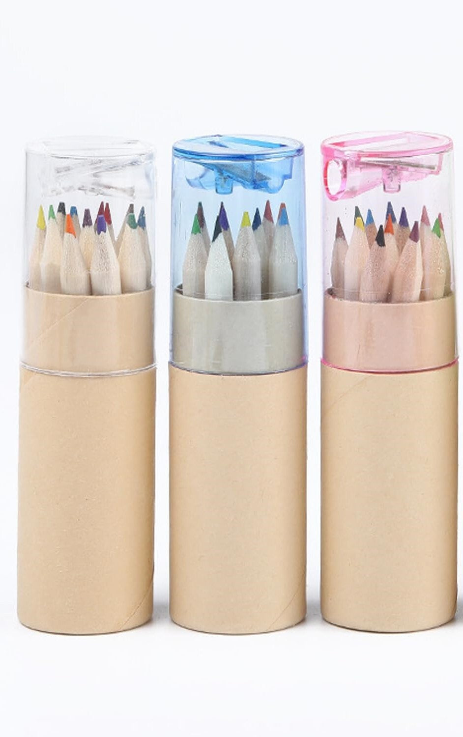 Premium Mini Colour Pencils with Sharpener Caps - 18 Piece