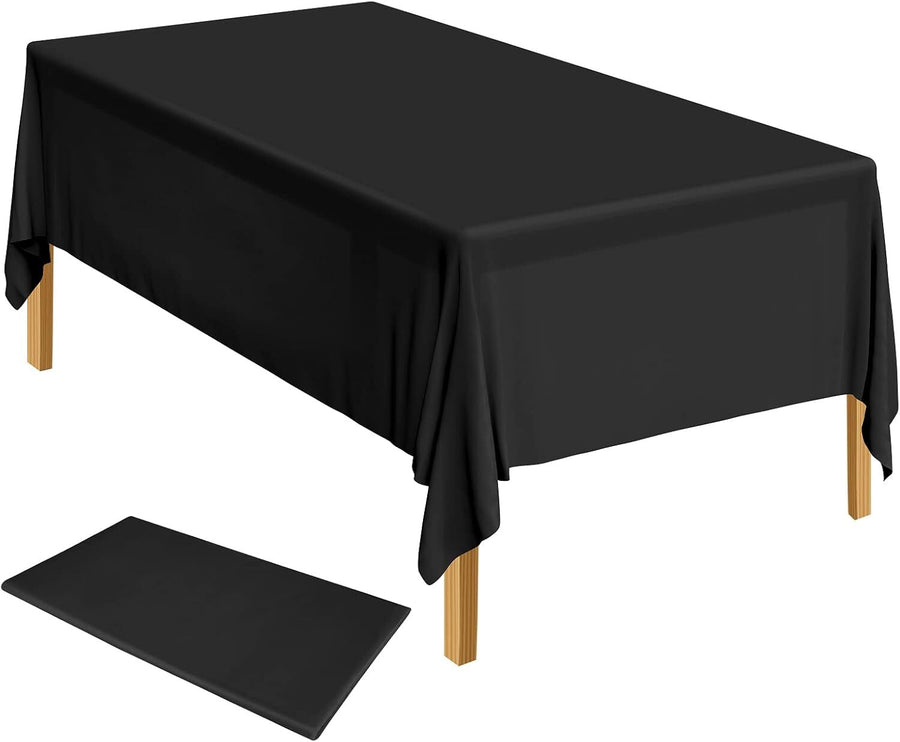 Premium Reusable Plastic Party Tablecloth - Black, 137 x 274cm