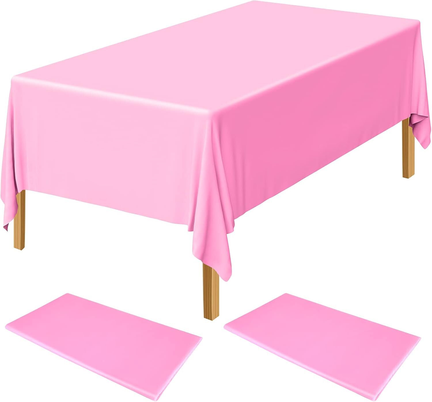 Premium Reusable Plastic Party Tablecloth - Light Pink, 137 x 274cm