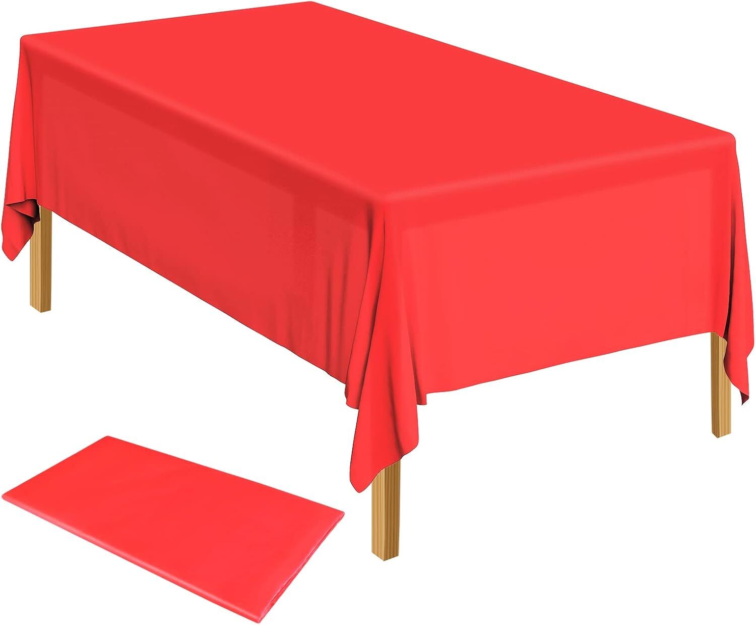 Premium Reusable Plastic Party Tablecloth - Red, 137 x 274cm