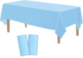 Sky Blue Rectangular Party Tablecloth 137cm x 274cm Reusable & Washable - SuperSaverAU - view 1