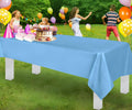 Sky Blue Rectangular Party Tablecloth 137cm x 274cm Reusable & Washable - SuperSaverAU - view 3