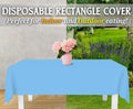 Sky Blue Rectangular Party Tablecloth 137cm x 274cm Reusable & Washable - SuperSaverAU - view 4