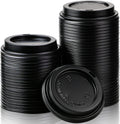 1000x 90mm Plastic Coffee Cup Lids for 12oz / 16oz Cups Dome Style - Black - SuperSaverAU - view 1