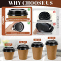 1000x 90mm Plastic Coffee Cup Lids for 12oz / 16oz Cups Dome Style - Black - SuperSaverAU - view 2