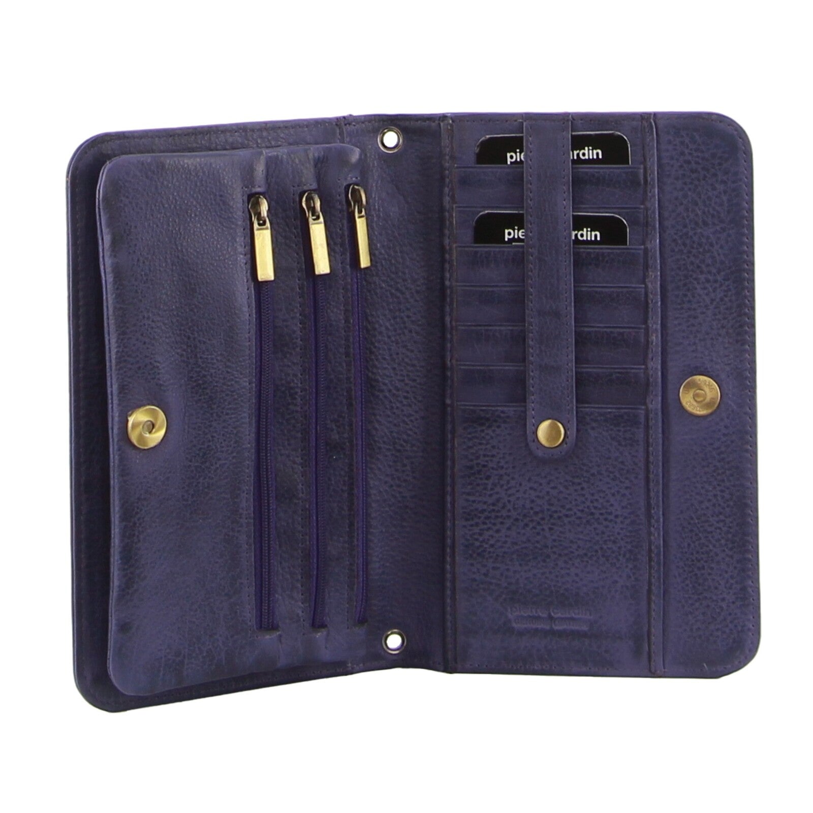 Pierre Cardin Women's RFID Leather Clutch Wallet - Purple