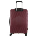 Pierre Cardin Medium Hard-Shell Checked Suitcase with TSA Lock - Burgundy 65cm, 89L