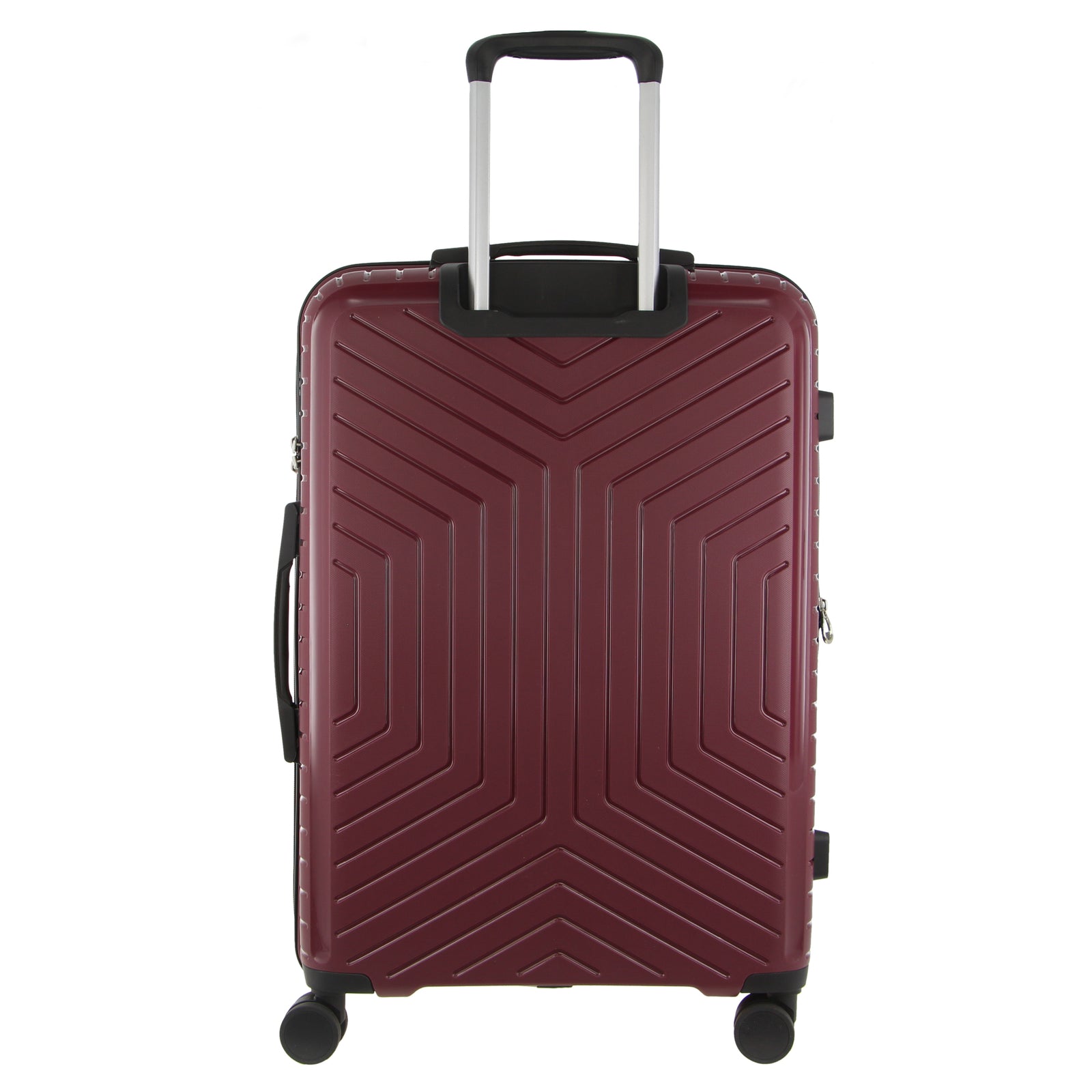Pierre Cardin Medium Hard-Shell Checked Suitcase with TSA Lock - Burgundy 65cm, 89L