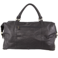 Pierre Cardin Men's Leather Business Overnight Duffle Bag - Black