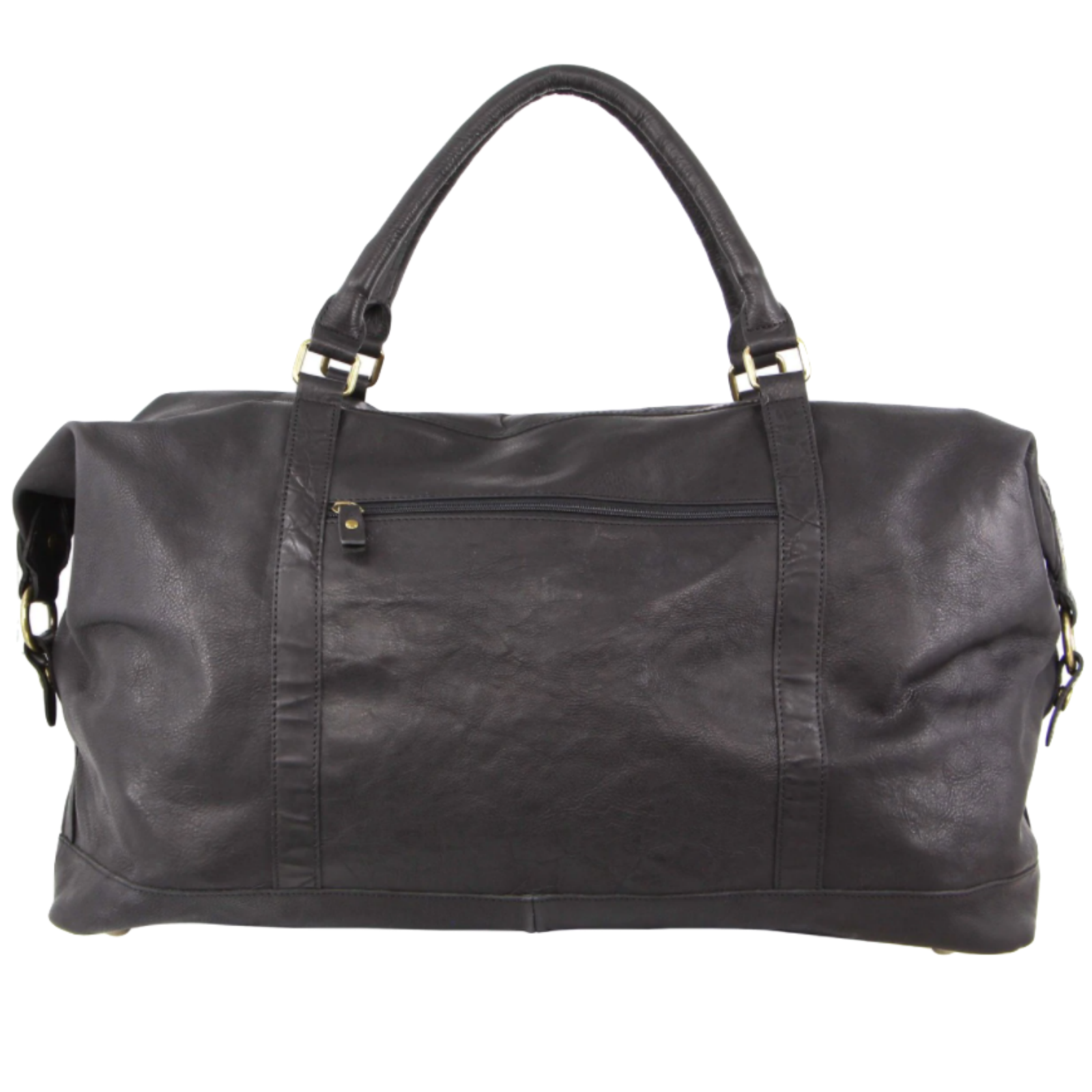 Pierre Cardin Men's Leather Business Overnight Duffle Bag - Black