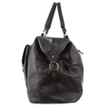 Pierre Cardin Men's Leather Business Overnight Duffle Bag - Black