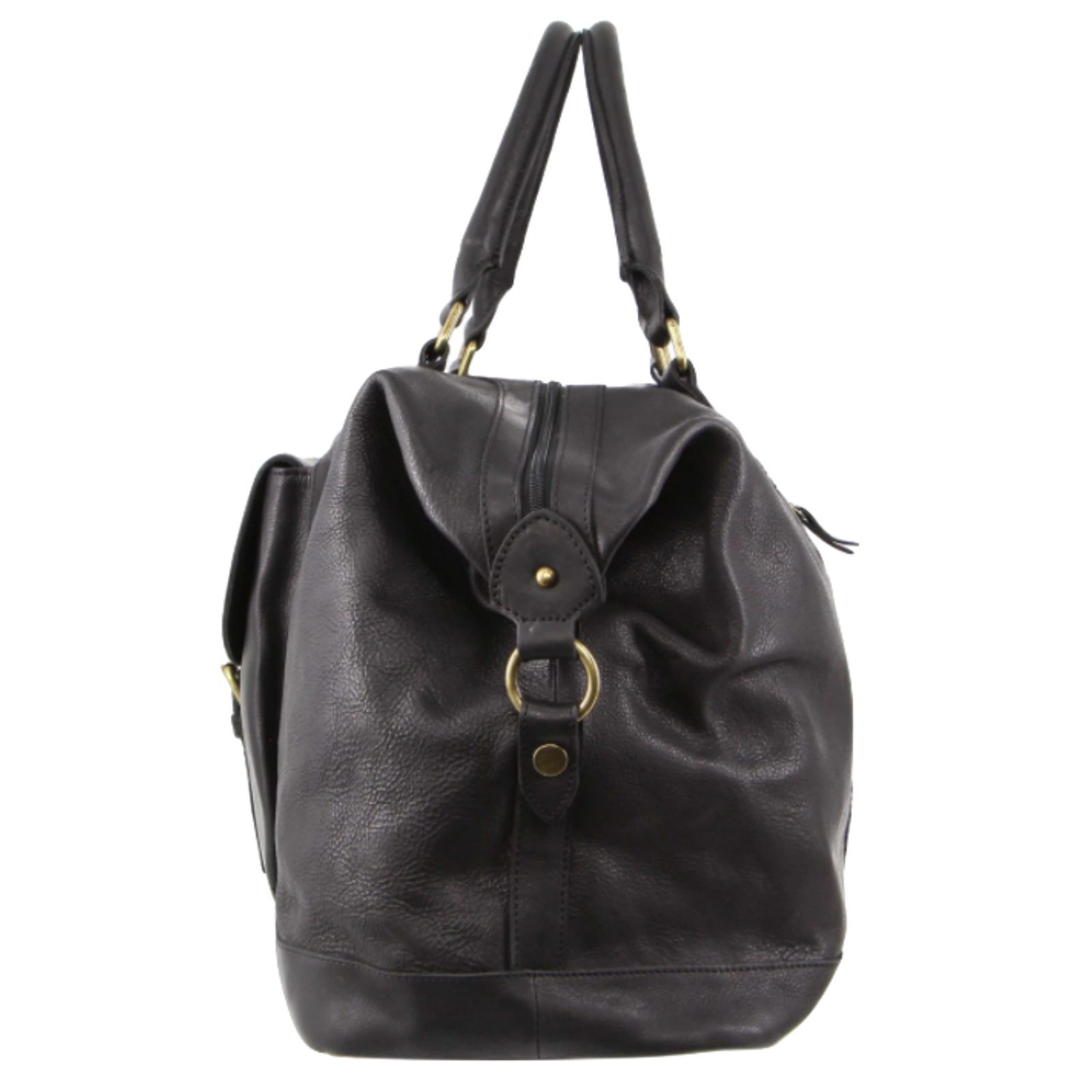 Pierre Cardin Men's Leather Business Overnight Duffle Bag - Black