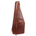 Pierre Cardin Men's Rustic Leather Sling Bag - Chestnut