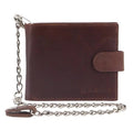 Pierre Cardin Men’s Leather Wallet with Chain - Chestnut