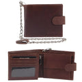 Pierre Cardin Men’s Leather Wallet with Chain - Chestnut