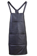 Pierre Cardin Professional Leather Apron with 2 Front Pockets - Black
