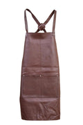 Pierre Cardin Professional Leather Apron with 2 Front Pockets - Brown