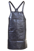Pierre Cardin Professional Leather Apron with 2 Front Pockets - Black