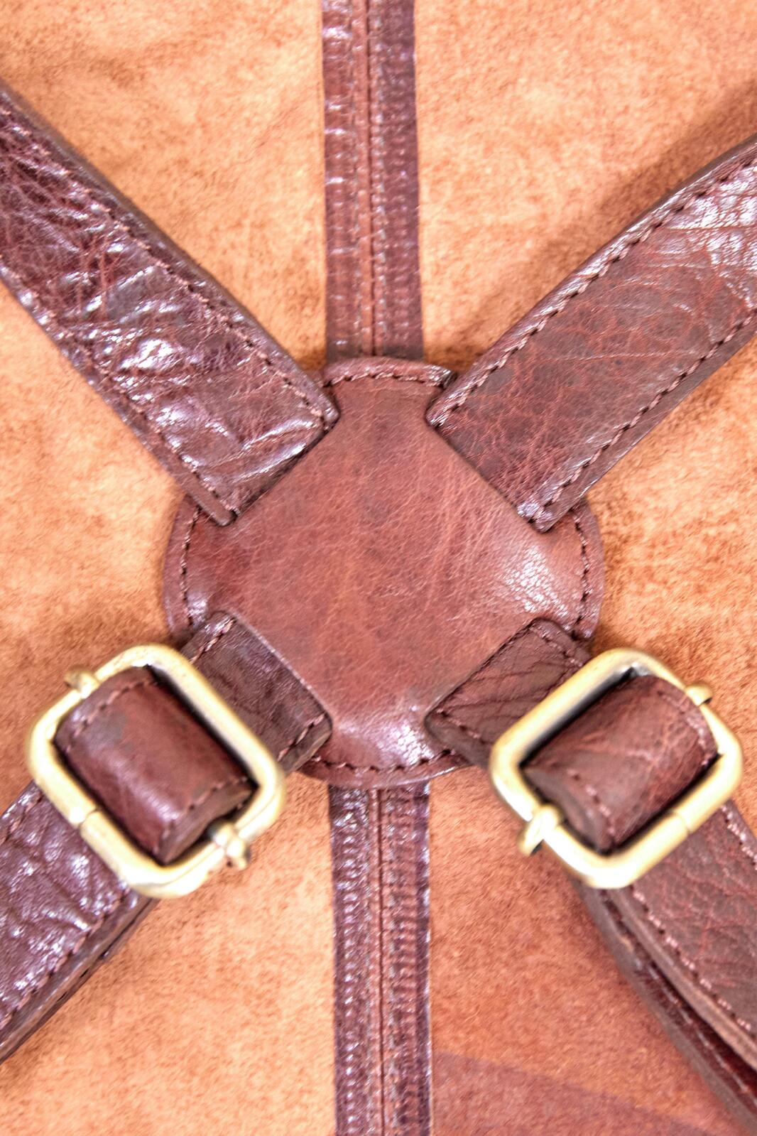 Pierre Cardin Professional Leather Apron with 2 Front Pockets - Chestnut