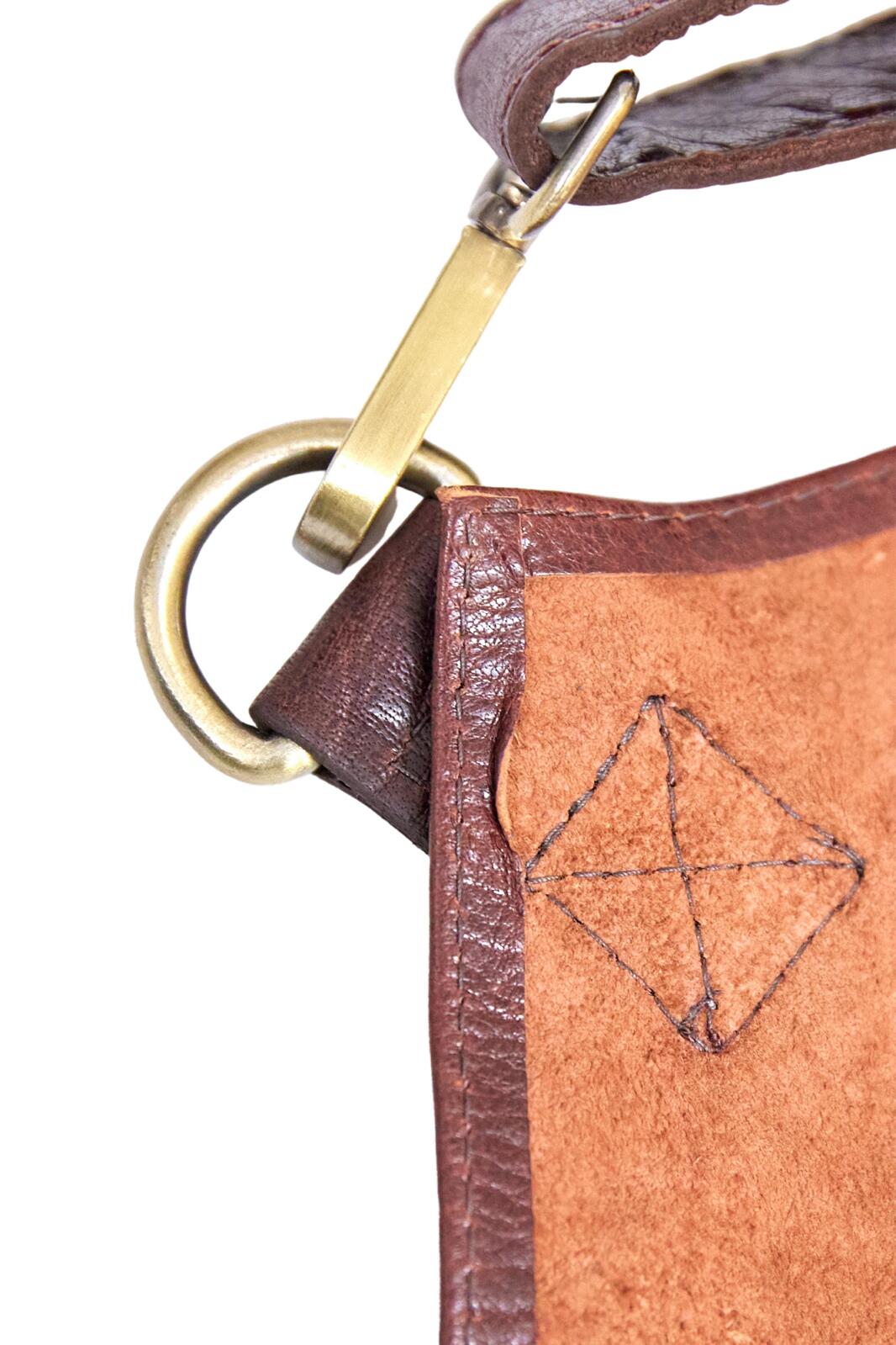 Pierre Cardin Professional Leather Apron with 2 Front Pockets - Chestnut
