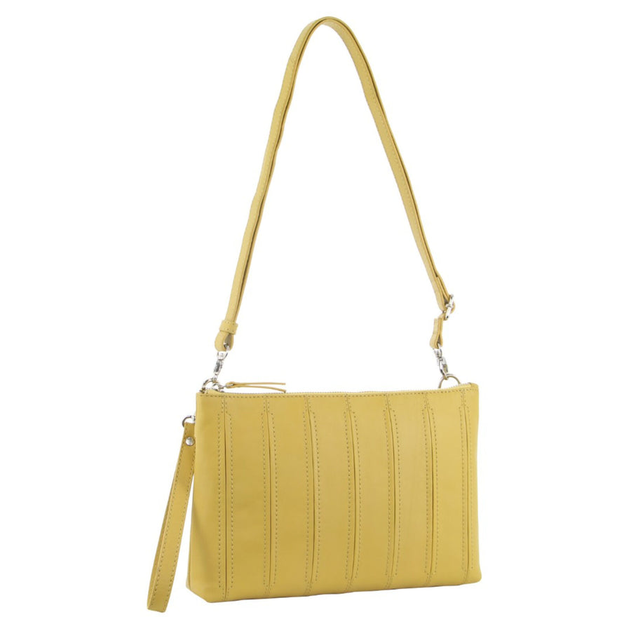Pierre Cardin Vegan Leather Crossbody Clutch Bag - Yellow